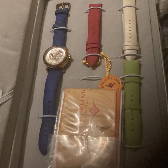 Gorgeous Stuhrling woman’s skeleton watch with several colored bands. - Picture 6 of 9